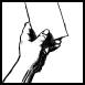 My hand holding a notepad